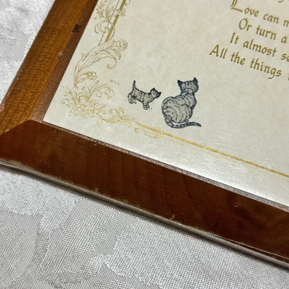Vintage Holly Hobbie Wood Wall Plaque Brown Vintage 1972 Love Poem Art NIPackage